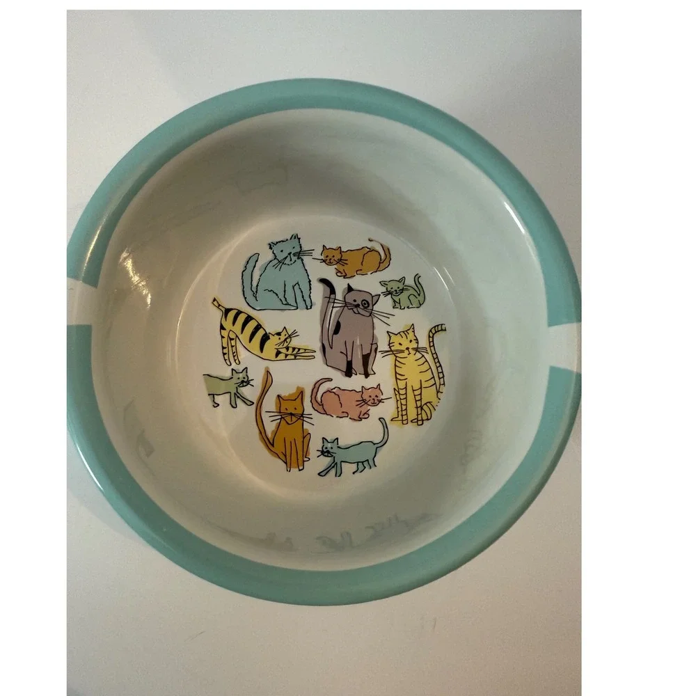 Ceramic Stoneware Bowl Cat Kitten Whimsical Dishwasher Microwave Safe